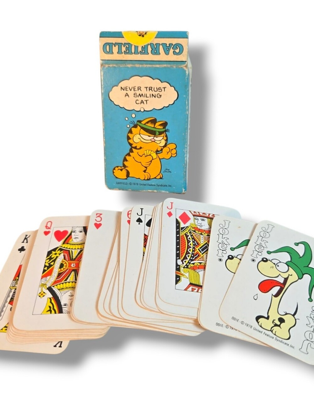 1978 Vintage Garfield Mini Playing Card Full Deck Never Trust Smiling Cat